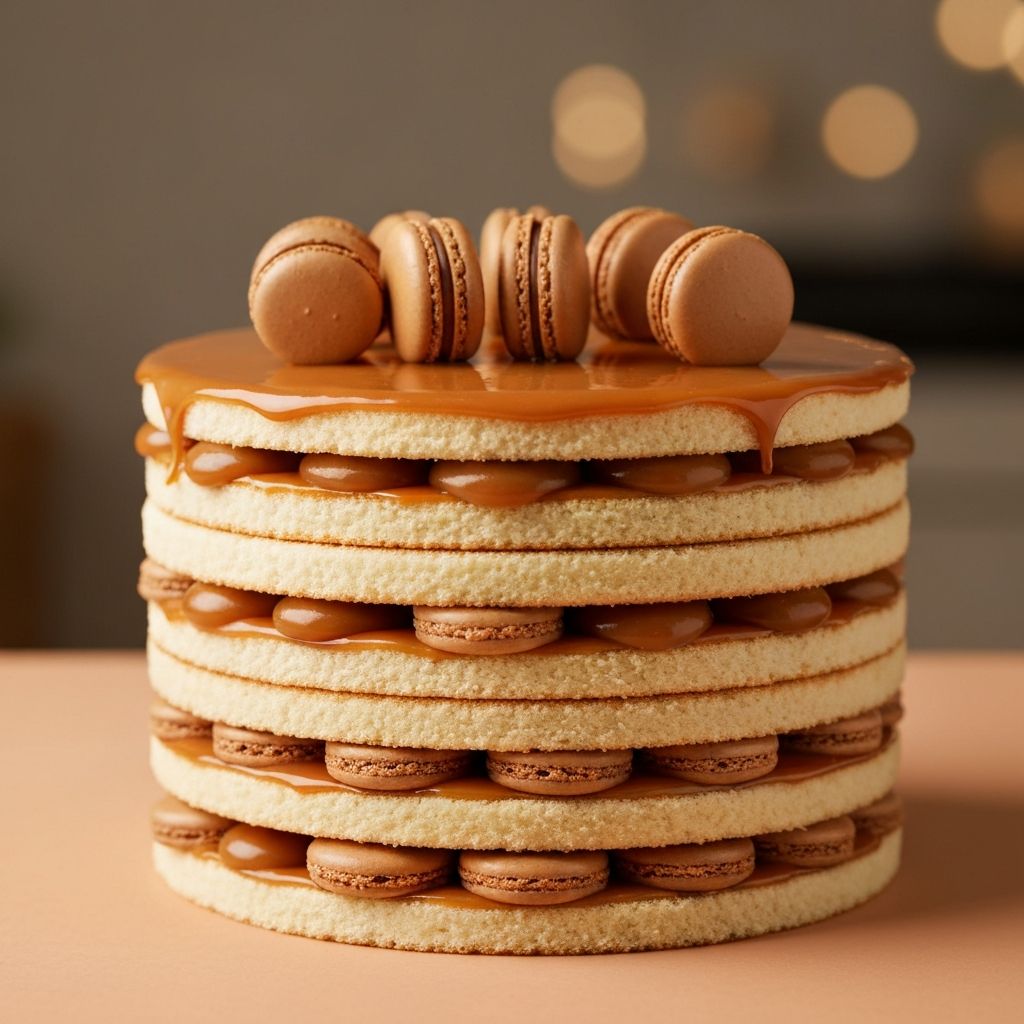 캐러멜 마카롱 케이크