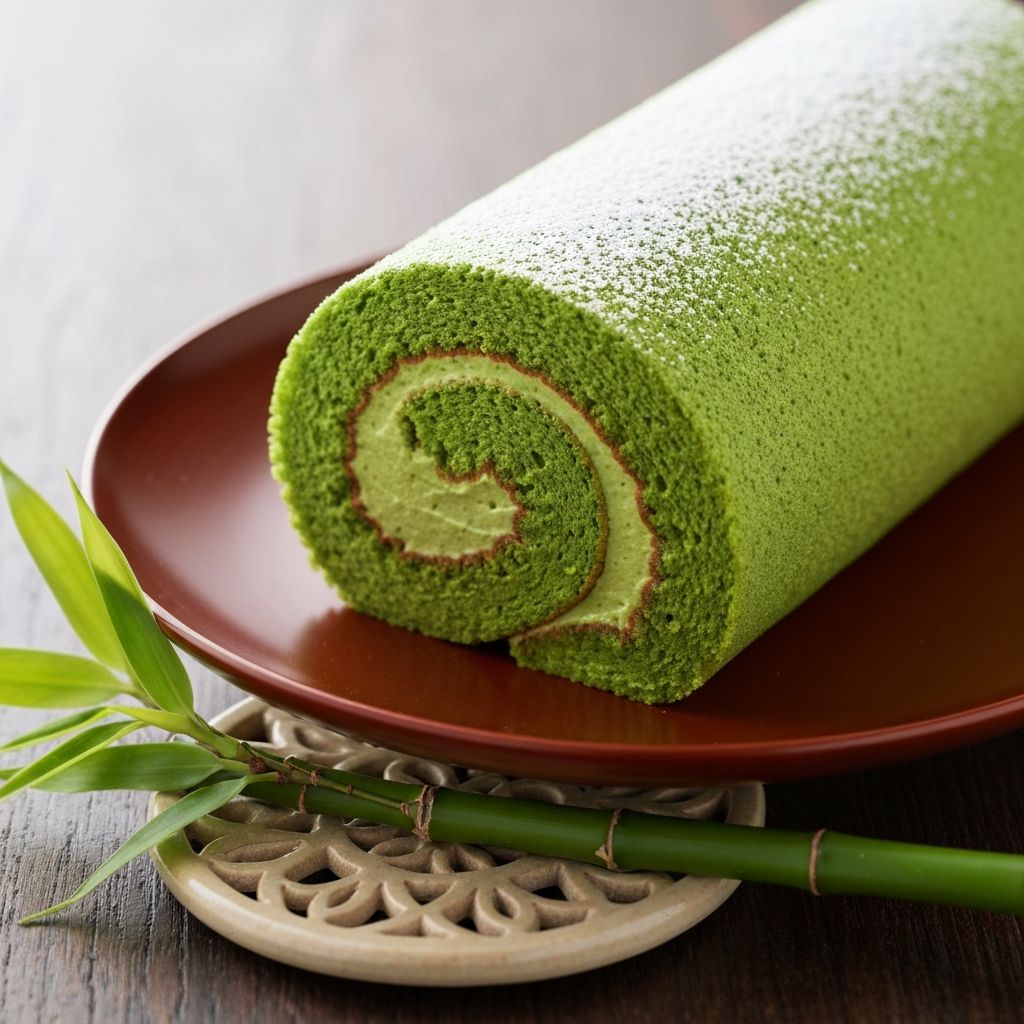 녹차 롤 케이크